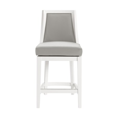 Alaterre Furniture Ellie Counter Height Stool with Back, White ANEL01PDC